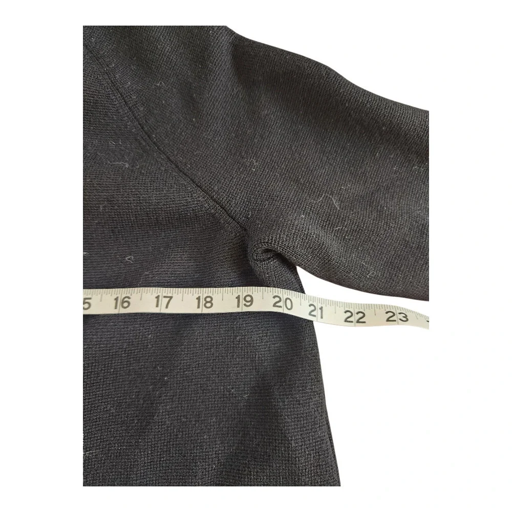 Talbots black sweater cardigan‎ sz 1Xp pure merino wool open front zip pockets